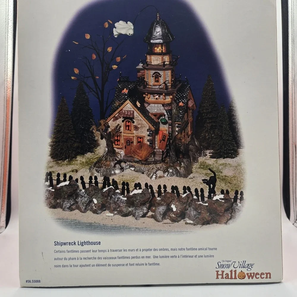 Dept 56 Halloween Village Shipwreck Lighthouse Electronic Lights Works 55088 NOS